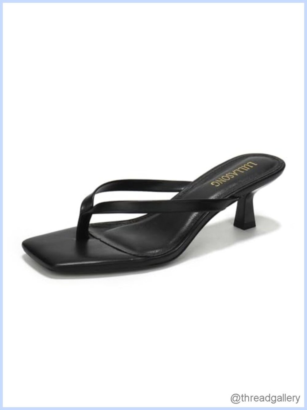Kitten Heel Sandals Faux Leather Flip Flop Heels Slip On Open Toe